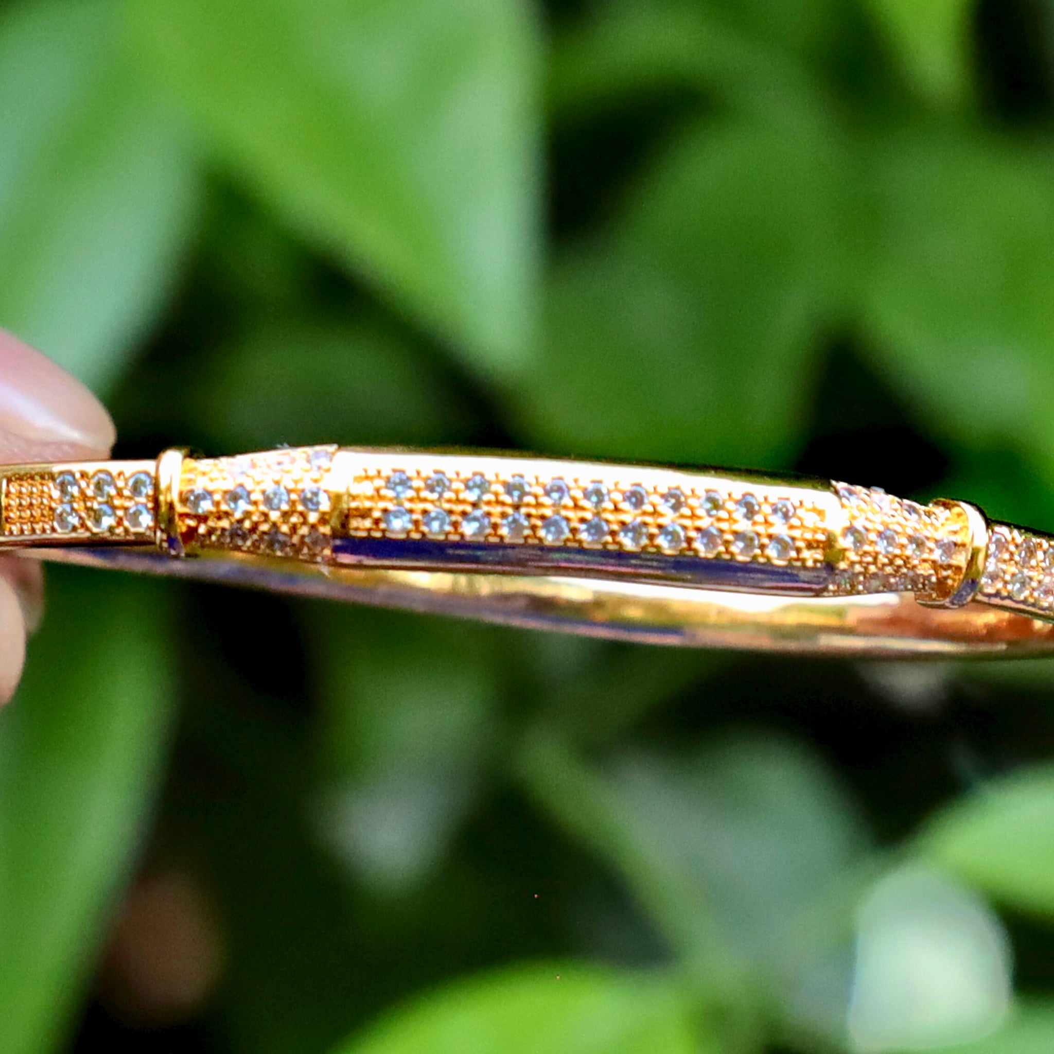 Gold Plated Bracelet Matching Ring Fine Zircon Work
