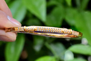 Gold Plated Bracelet Matching Ring Fine Zircon Work