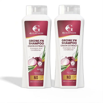 Pack of 2 Growlyn 400 ml Power of Onion Extract Strengthens Hair Roots Reduces Hair Fall, Additional 10% Off