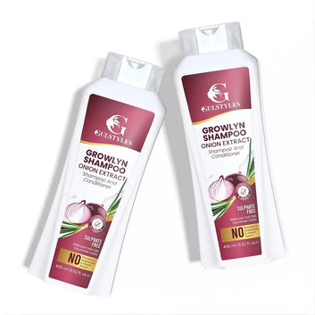 Pack of 2 Growlyn 400 ml Power of Onion Extract Strengthens Hair Roots Reduces Hair Fall, Additional 10% Off