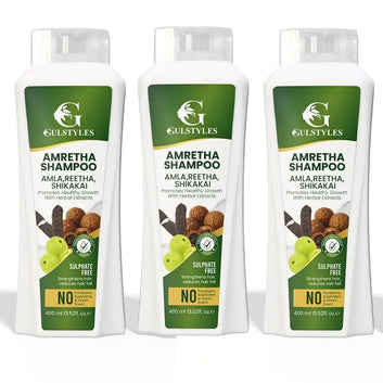 Pack of 3 Amretha 400 ml Amla Reetha Shikakai, Sulphate Free, Silki Strong Hair, Additional 15% Off