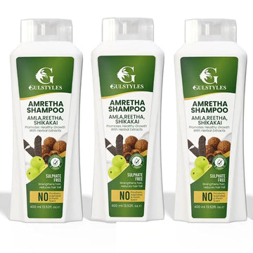 Pack of 3 Amretha 400 ml Amla Reetha Shikakai, Sulphate Free, Silki Strong Hair, Additional 15% Off