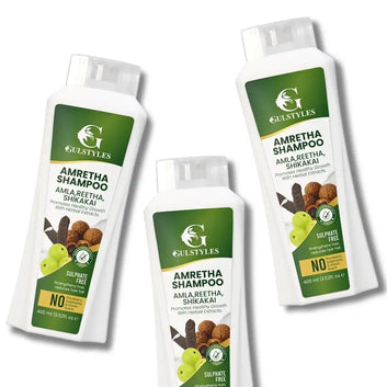 Pack of 3 Amretha 400 ml Amla Reetha Shikakai, Sulphate Free, Silki Strong Hair, Additional 15% Off