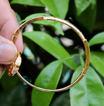 Gold Plated Bracelet Matching Ring Fine Zircon Work