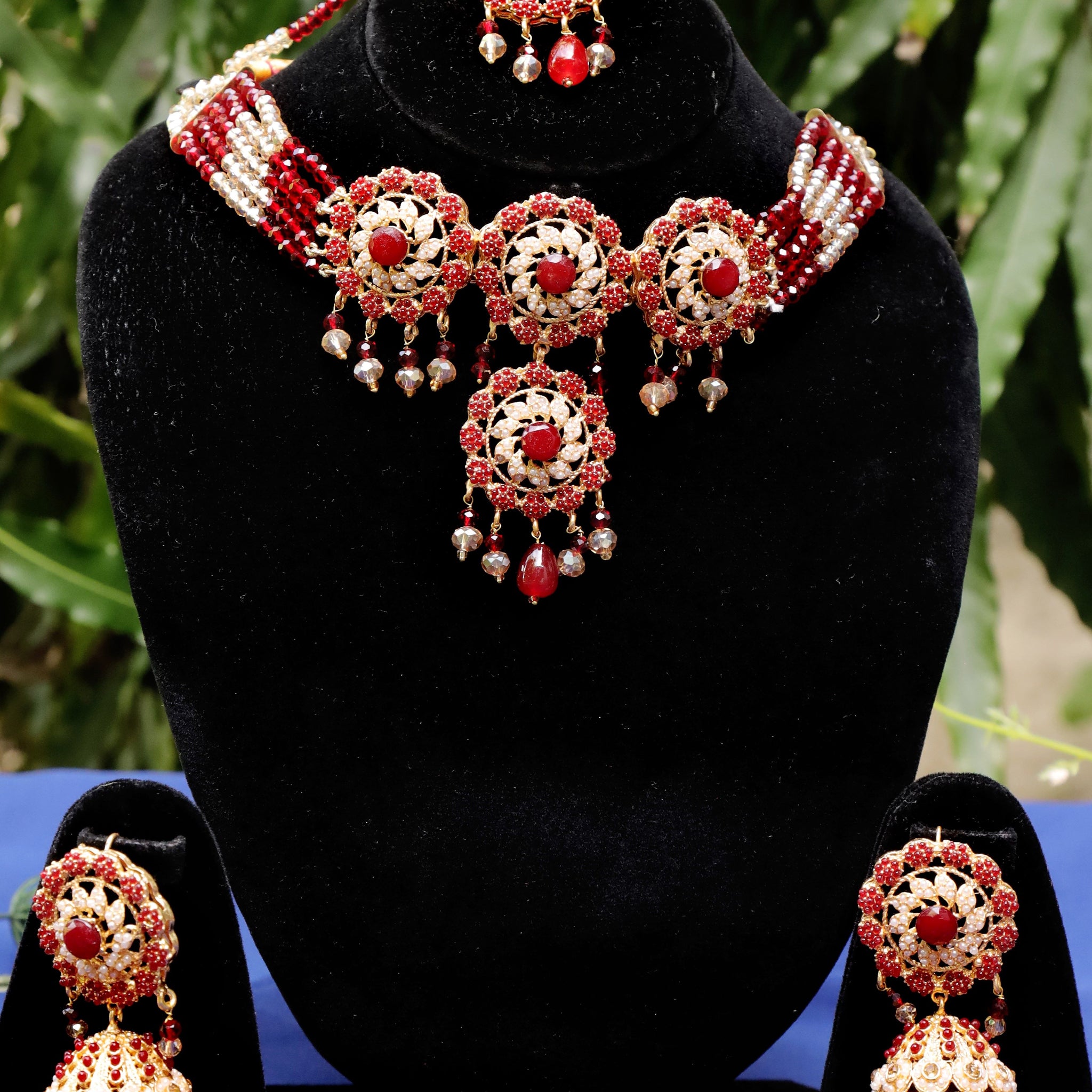 Indian Style Necklace, Bindya Ear Rings