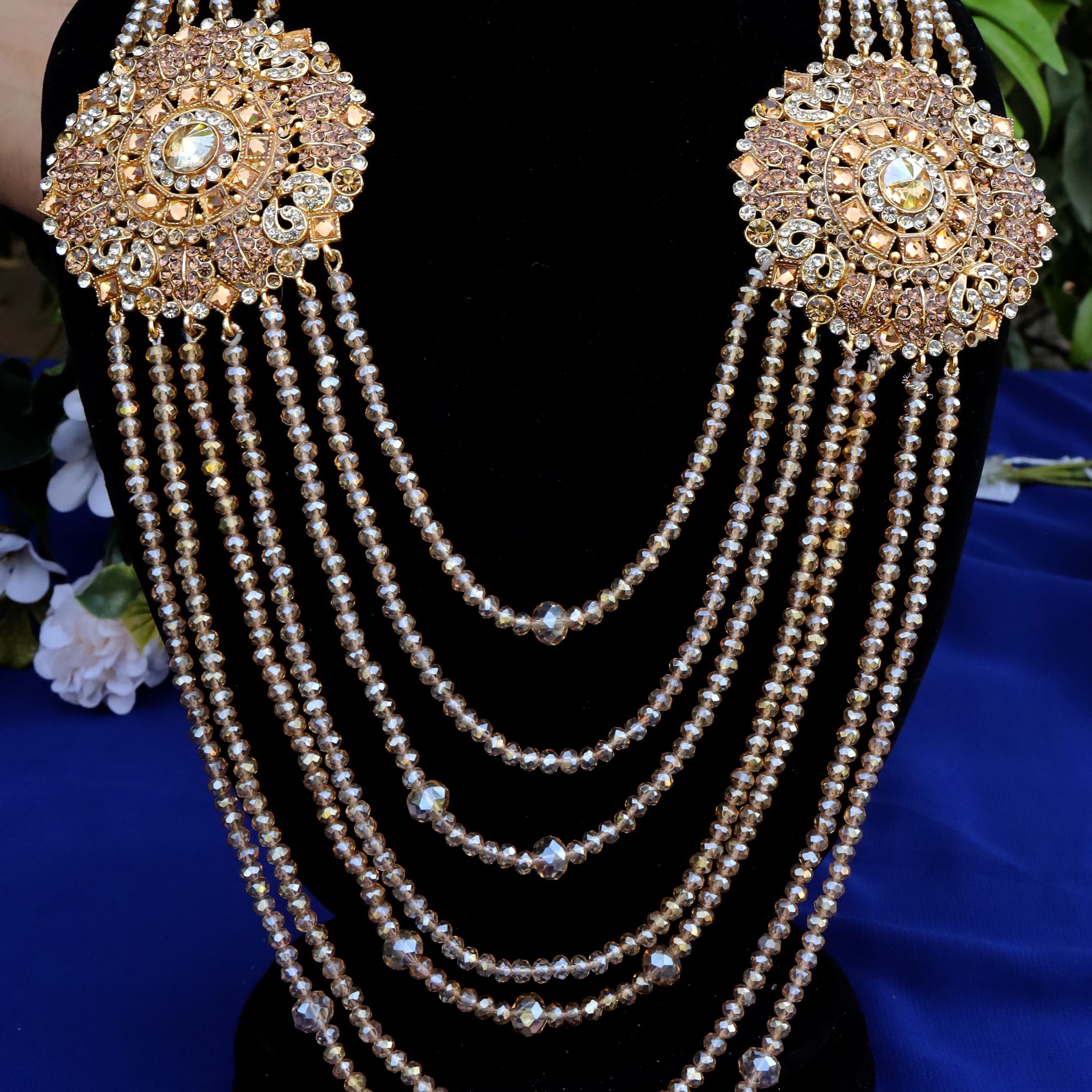 7 Layer Double Brooch Mala