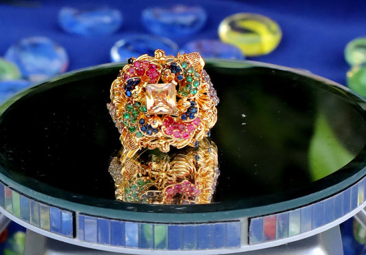 Royal Ring 3D Centre Peach Zircon