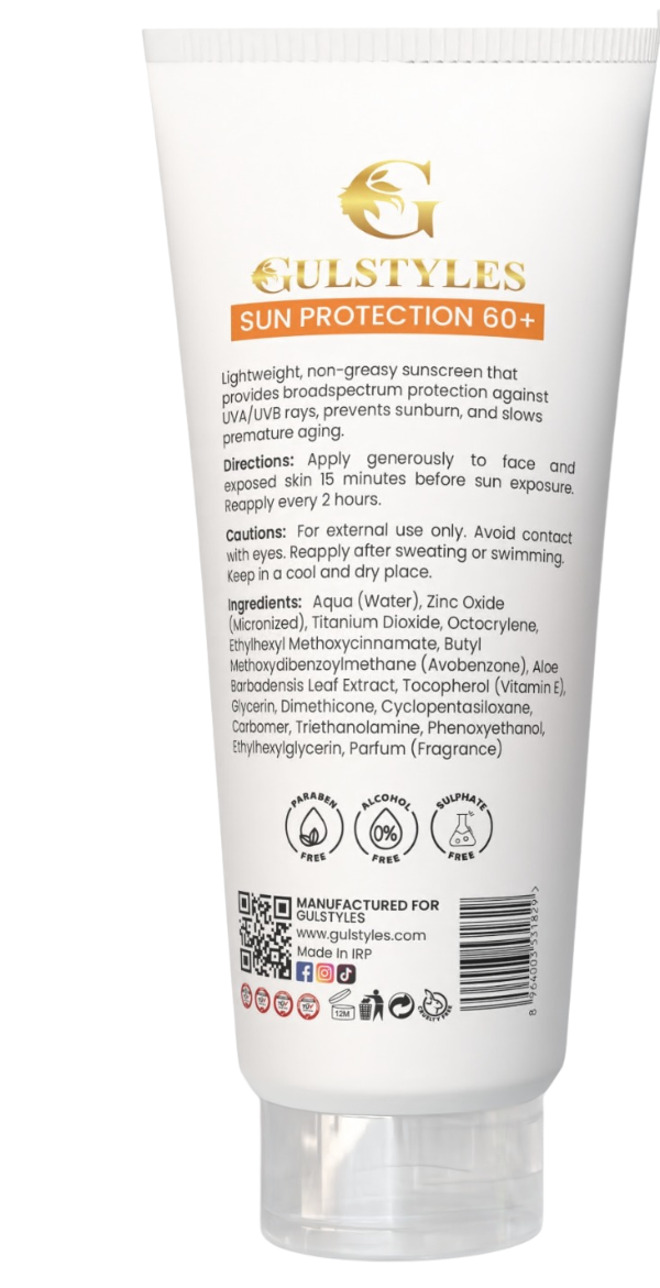 SunPetal SPF 60+ Sunscreen ingredients directions and cautions
