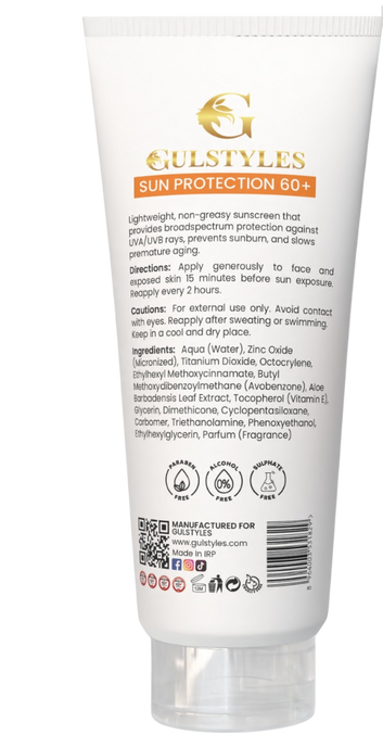 SunPetal SPF 60+ Sunscreen ingredients directions and cautions
