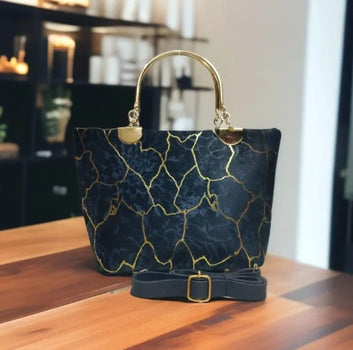 Premium Velvet Top Handle Handbag – Stylish Office & Casual Bag
