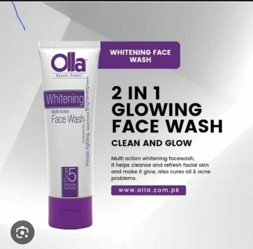 Olla Whitening Face Wash 5in1 – Brightening, Cleansing, Nourishing, Refreshing Formula.