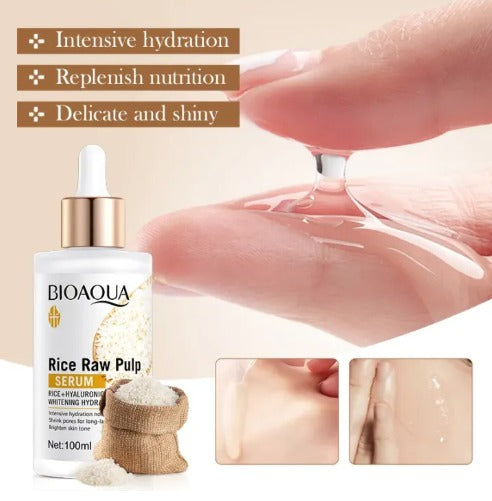 BIOAQUA Rice Serum 100ml – Moisturizing, Anti-Aging, Skin Revitalizing Formula.