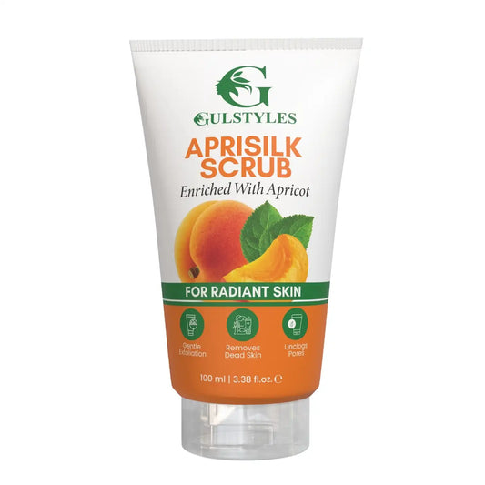 ApriSilk Apricot and Walnut Scrub, tube, front view