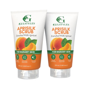 ApriSilk Apricot and Walnut Scrub, two tubes side by side