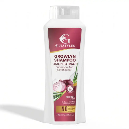 Growlyn Onion Extract Shampoo 400ml, bottle, front view