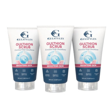Gulthion Glutathione Scrub Pack of 3, three tubes in a row