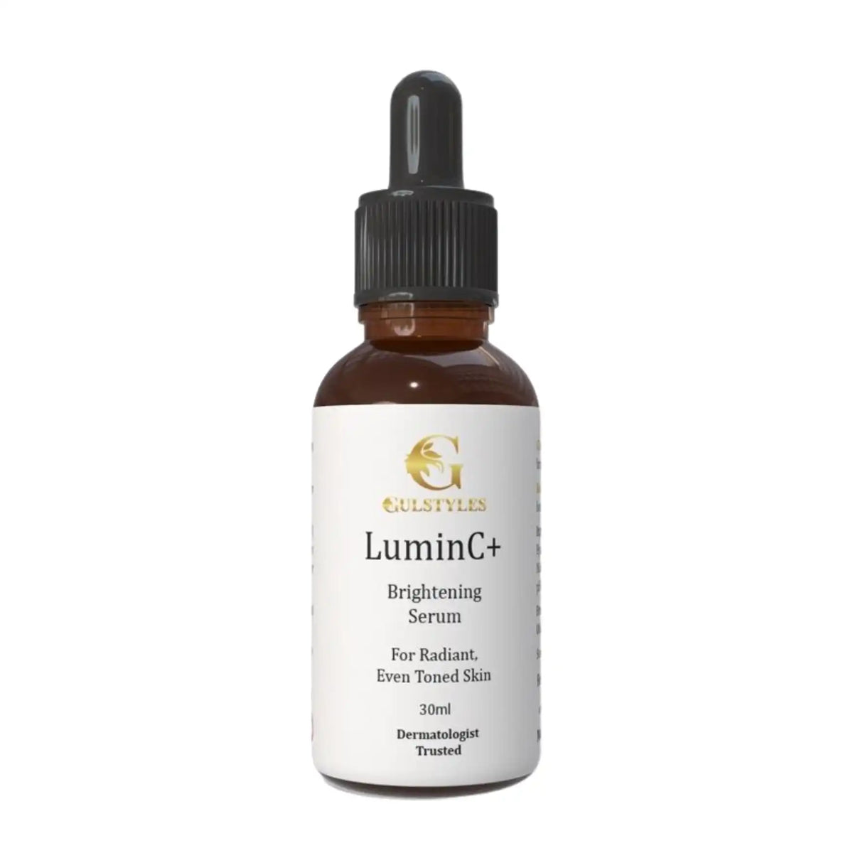 LuminC+ Vitamin C Serum, dropper bottle on white
