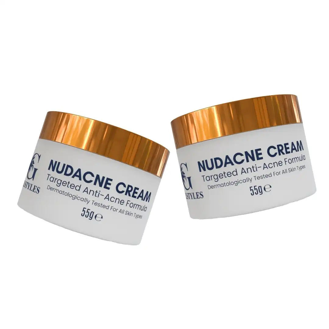 Nudacne Acne Clarifying Cream, two jars, tilted
