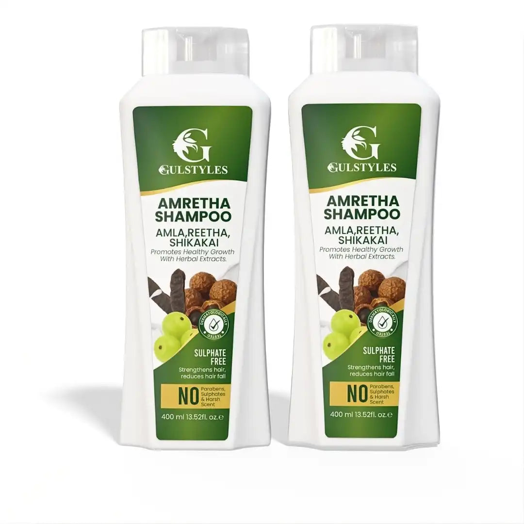 Amretha Shampoo Pack of 2, two bottles, front view
