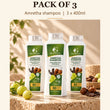 Amretha Shampoo Pack of 3, banner text "Pack of 3": three bottles, 3 x 400ml