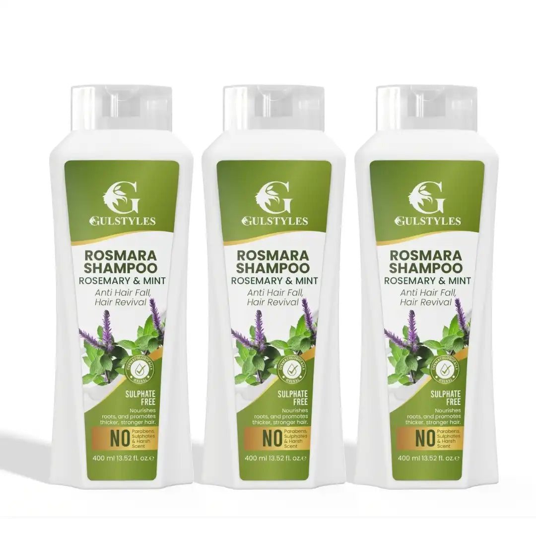 Rosmara Shampoo Pack of 3, three bottles, front view