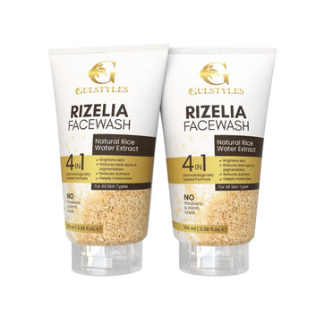 Rizelia Rice Water Face Wash, two tubes side by side