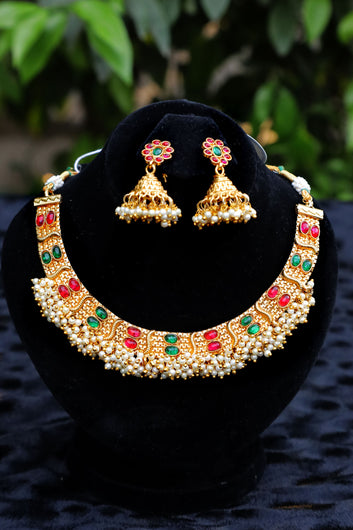 Red and Green Rajwari set