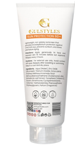 SunPetal SPF 60 Sunscreen, tube, back label with ingredients, on black